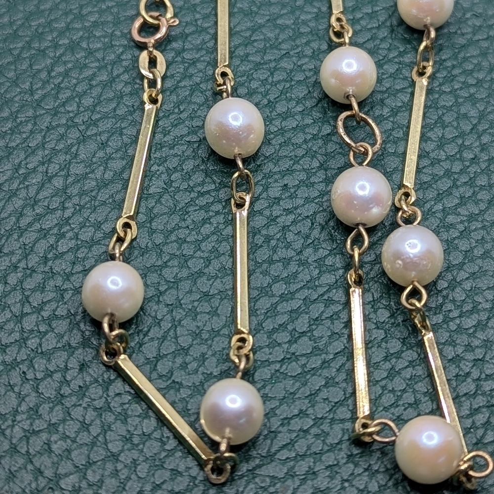 ✨ 8K Gold Natural Pearl Necklace ✨ - Picture 2 of 11